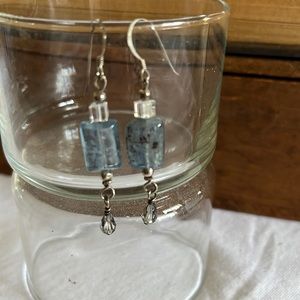 Handmade silver, natural stone and crystal earrings.